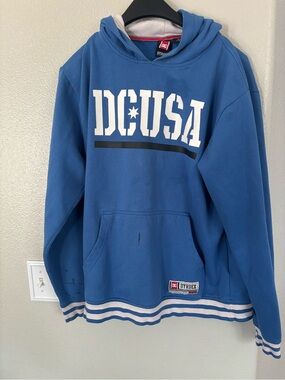Y2K Vintage DC Shoes Rob Dyrdek RD Bar 3 Pullover Hoodie Blue Thrashed/distress